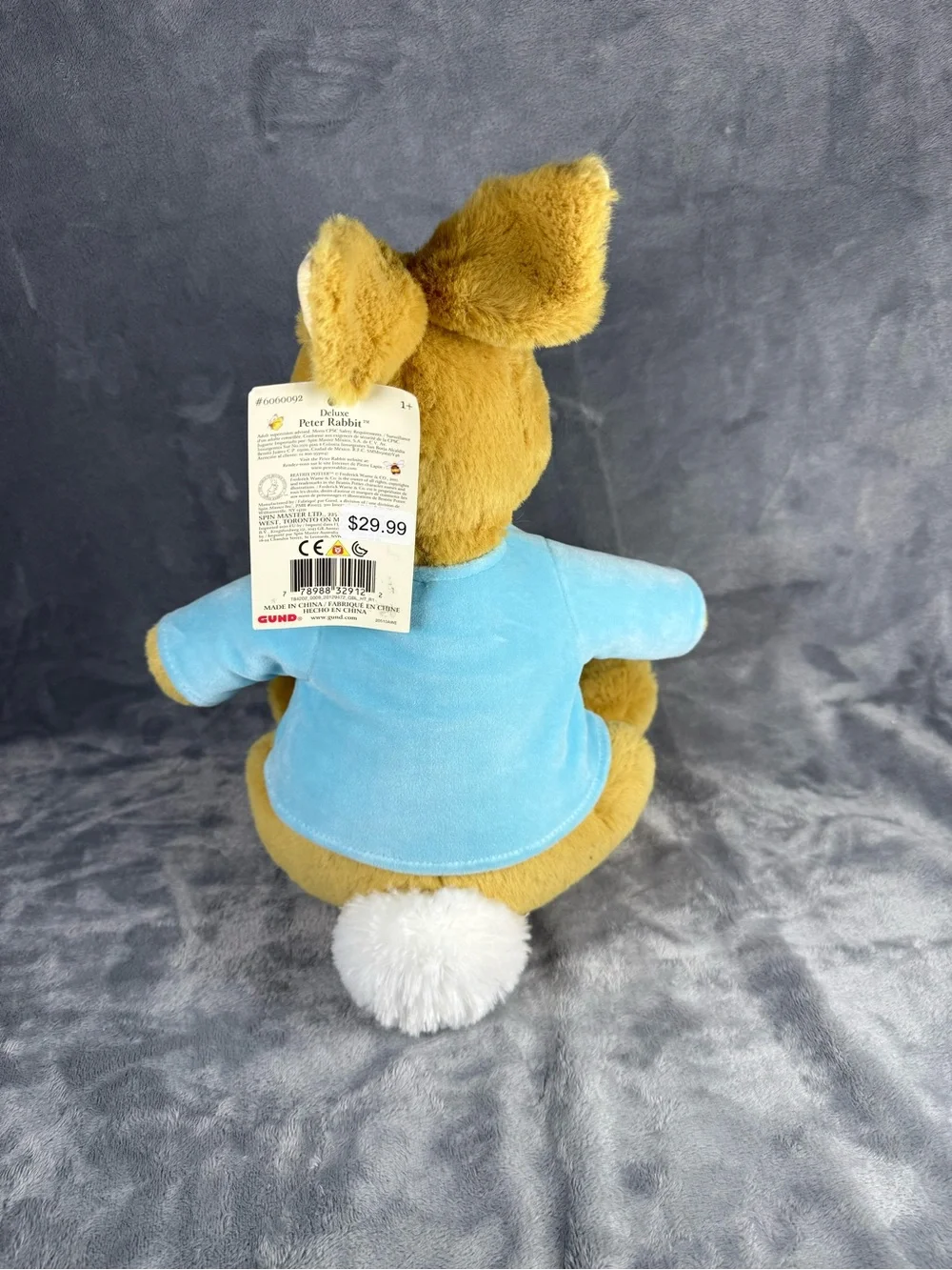 GUND Classic Beatrix Potter Peter Rabbit Deluxe Plush Stuffed Animal Blue Coat
